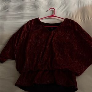 Red Shimmer Blouse